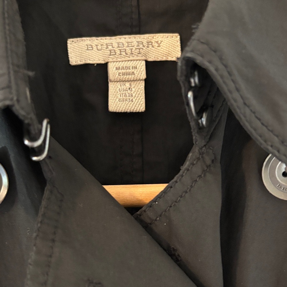 Burberry Brit Black Trench Double-Breasted Mini Dress size US 4 - Picture 2 of 14